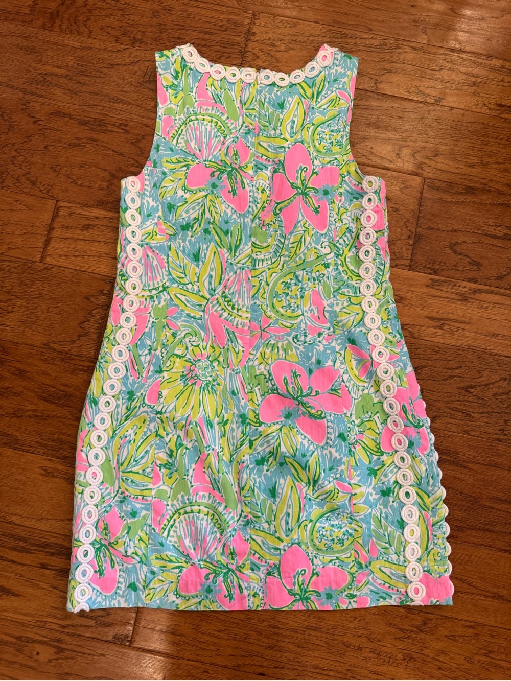 Lilly Pulitzer Mila Coconut Jungle Floral Lace Trim Shift Dress Sz 10 - Picture 7 of 16